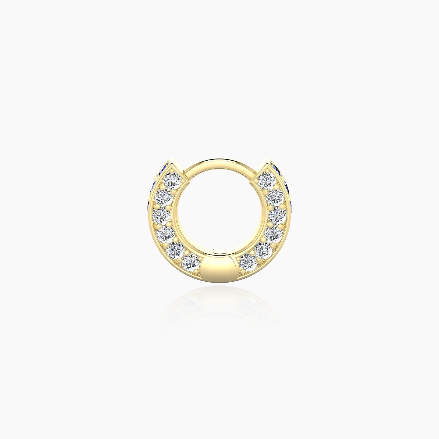 Damia | 18k Yellow Gold 5 mm Sapphire & Diamond Hoop Piercing