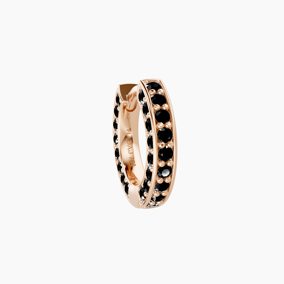 Damia | 18k Rose Gold 6.5 mm Black Diamond Hoop Piercing