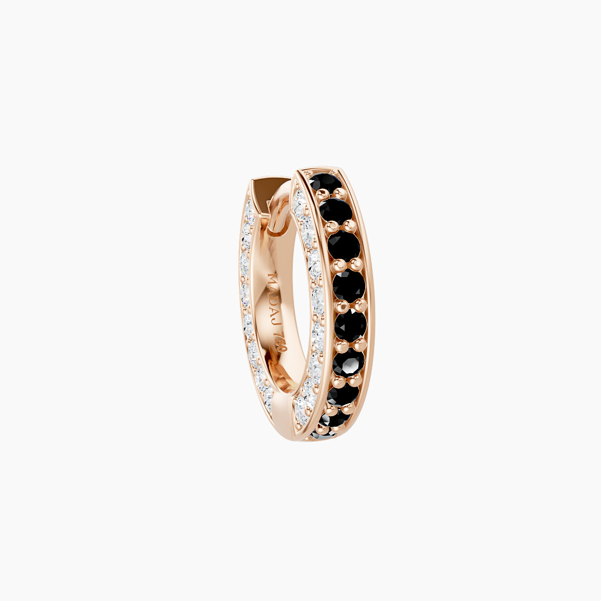 Damia | 18k Rose Gold 6.5 mm Black Diamond & Diamond Hoop Piercing