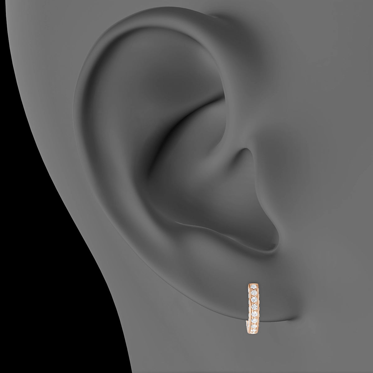 Damia | 18k Rose Gold 6.5 mm Diamond Hoop Piercing