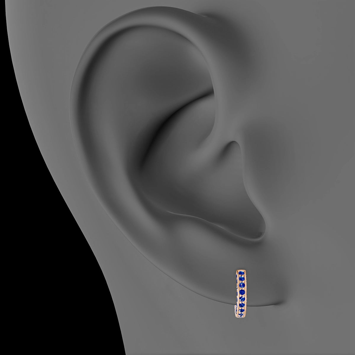 Damia | 18k Rose Gold 6.5 mm Sapphire Hoop Piercing