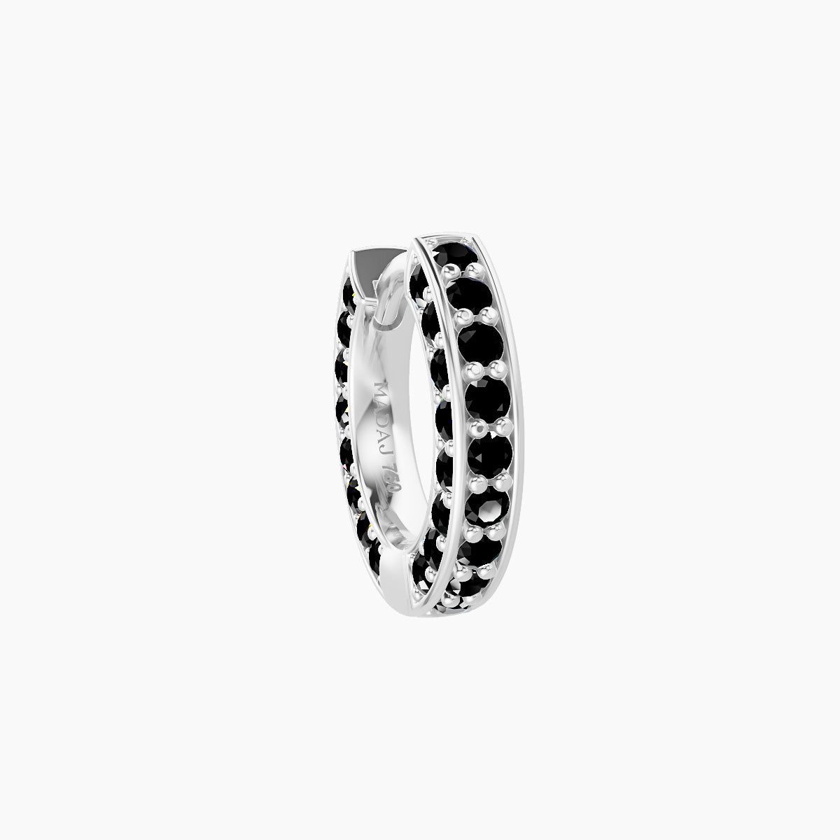 Damia | 18k White Gold 6.5 mm Black Diamond Hoop Piercing