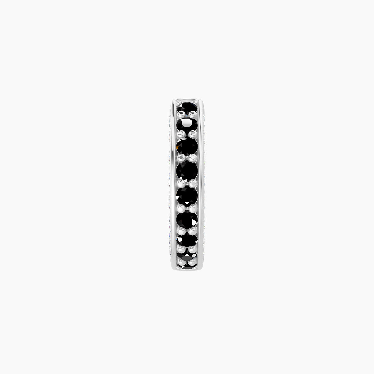 Damia | 18k White Gold 6.5 mm Black Diamond & Diamond Hoop Piercing