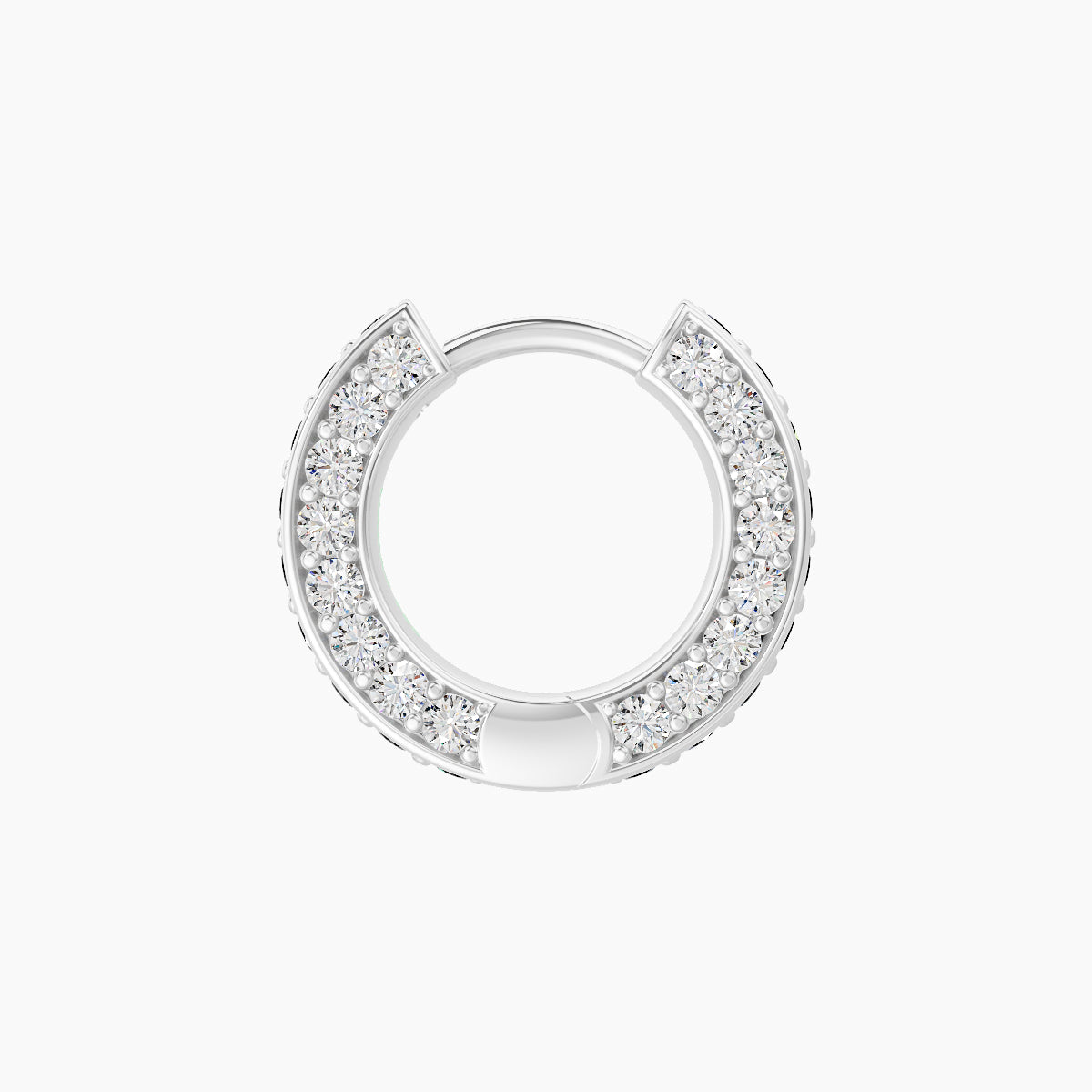 Damia | 18k White Gold 6.5 mm Black Diamond & Diamond Hoop Piercing