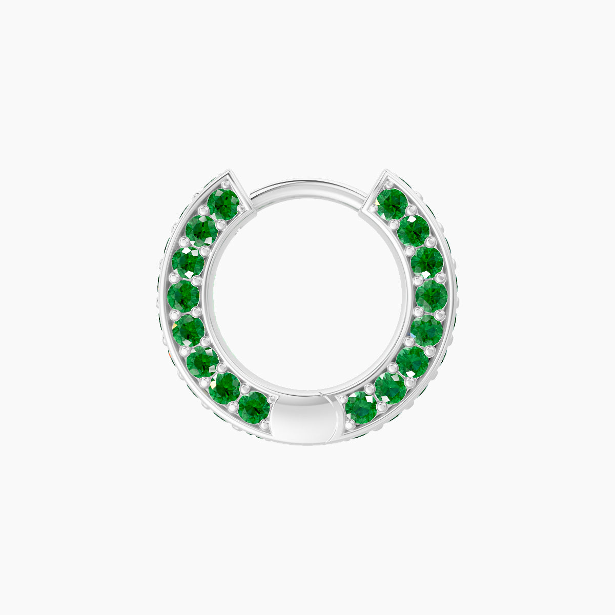 Damia | 18k White Gold 6.5 mm Emerald Hoop Piercing
