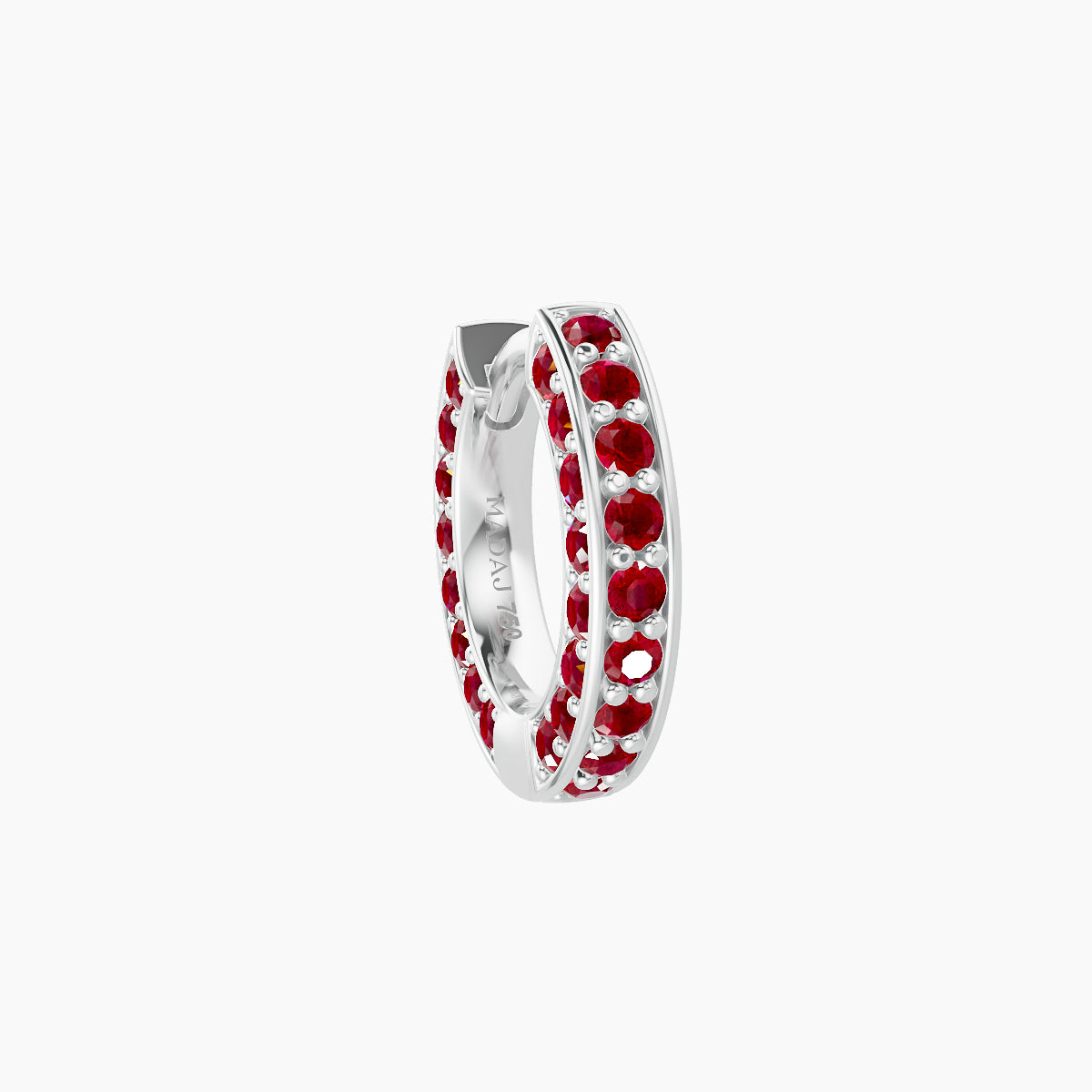 Damia | 18k White Gold 6.5 mm Ruby Hoop Piercing