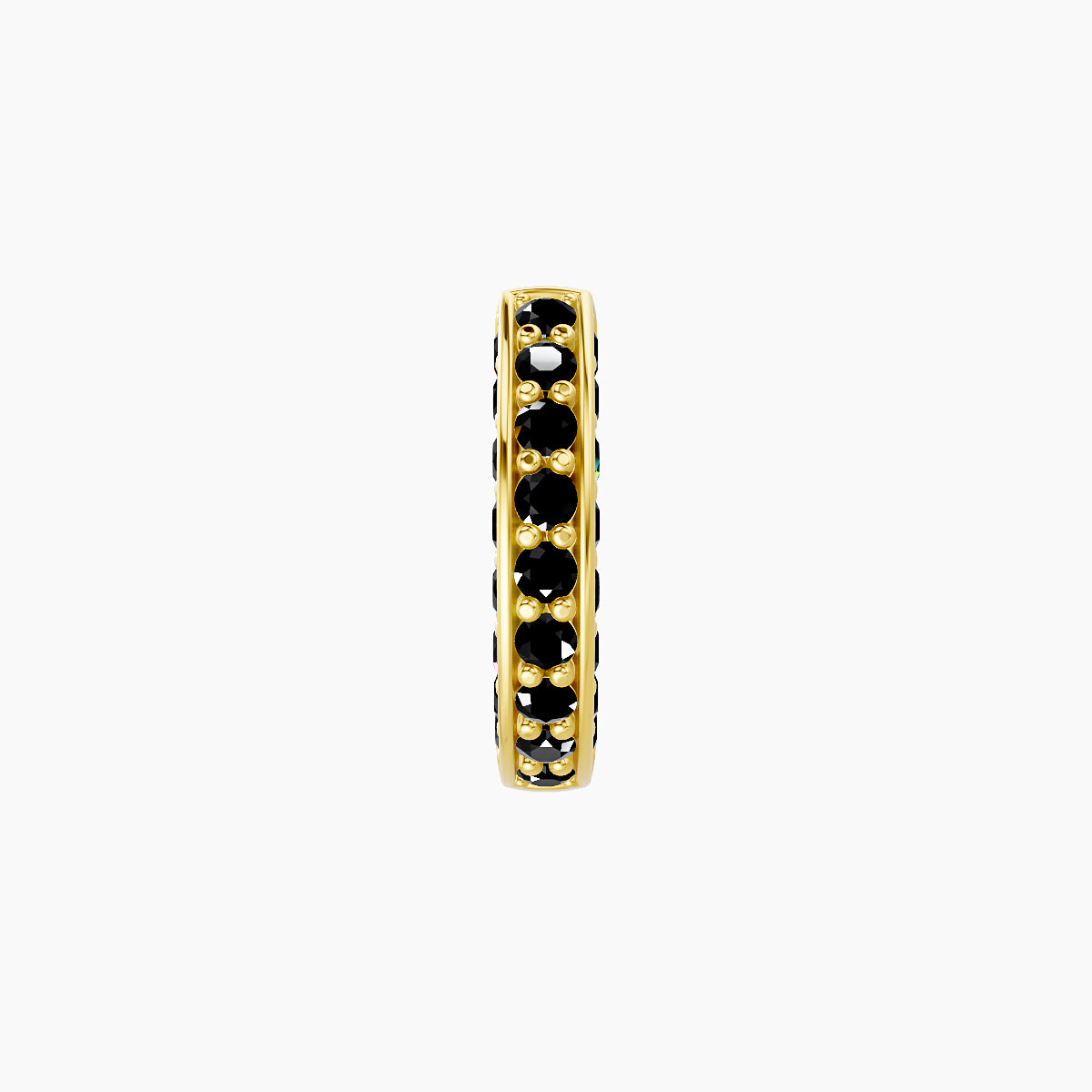 Damia | 18k Yellow Gold 6.5 mm Black Diamond Hoop Piercing