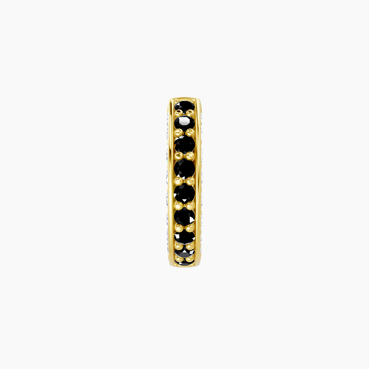 Damia | 18k Yellow Gold 6.5 mm Black Diamond & Diamond Hoop Piercing