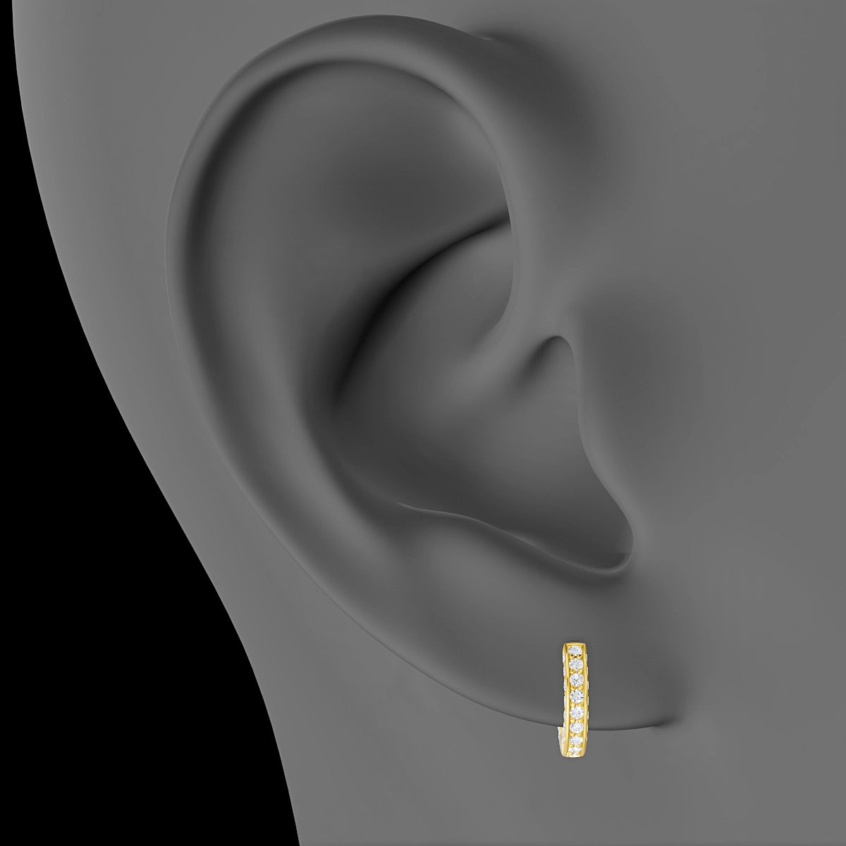 Damia | 18k Yellow Gold 6.5 mm Diamond Hoop Piercing