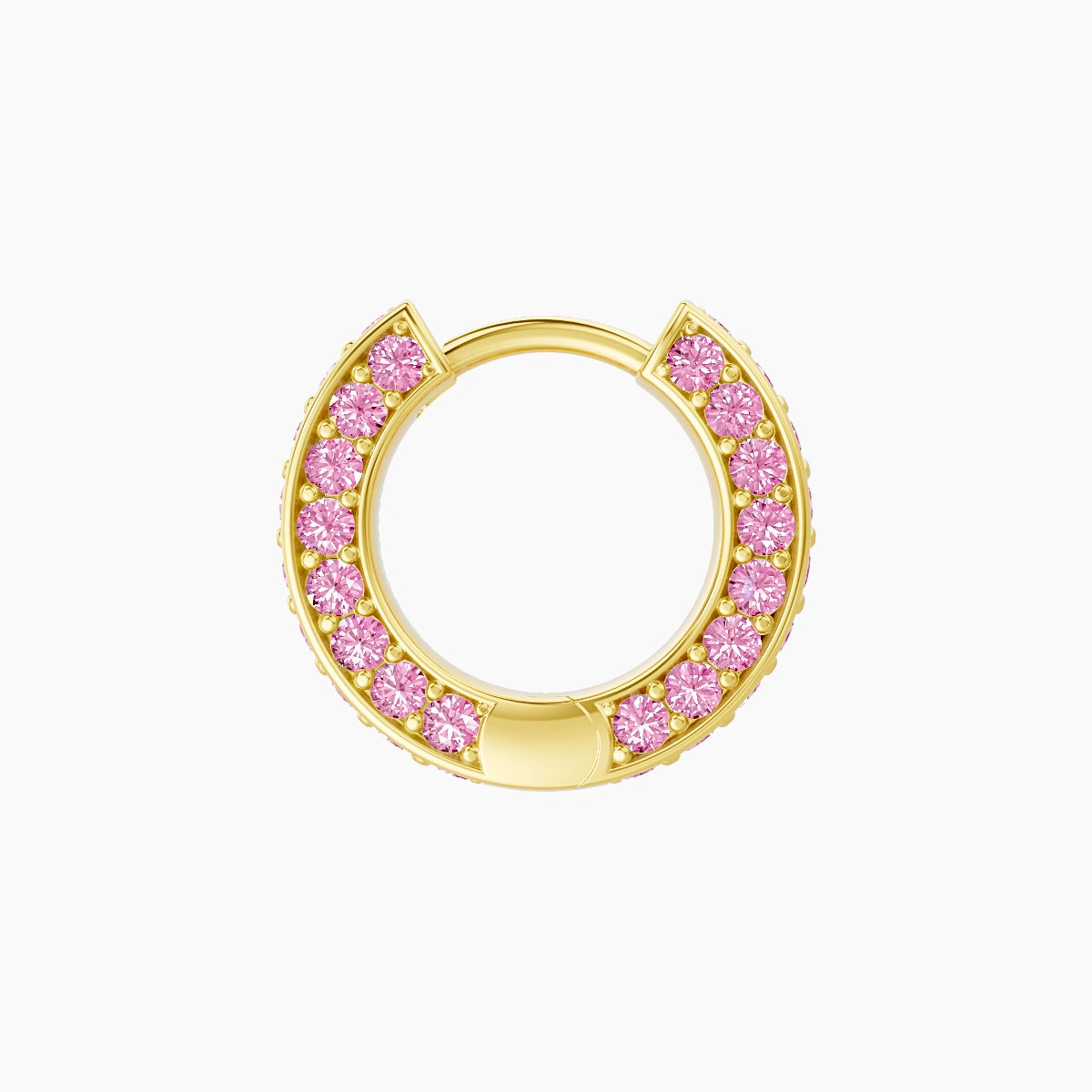 Damia | 18k Yellow Gold 6.5 mm Pink Sapphire Hoop Piercing