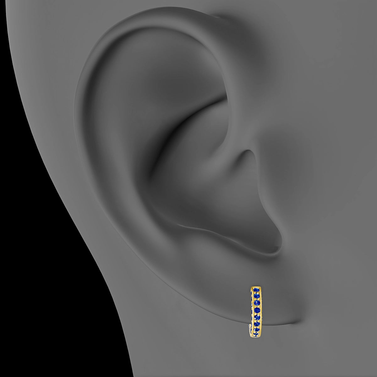 Damia | 18k Yellow Gold 6.5 mm Sapphire Hoop Piercing