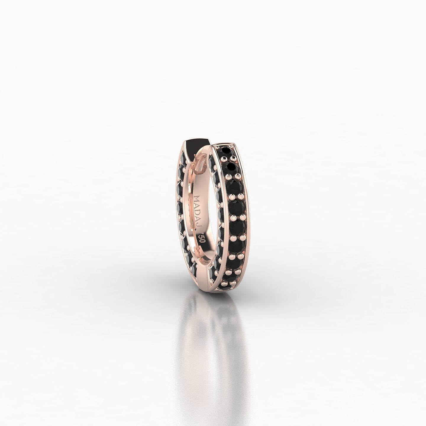 Damia | 18k Rose Gold 6.5 mm Black Diamond Hoop Piercing