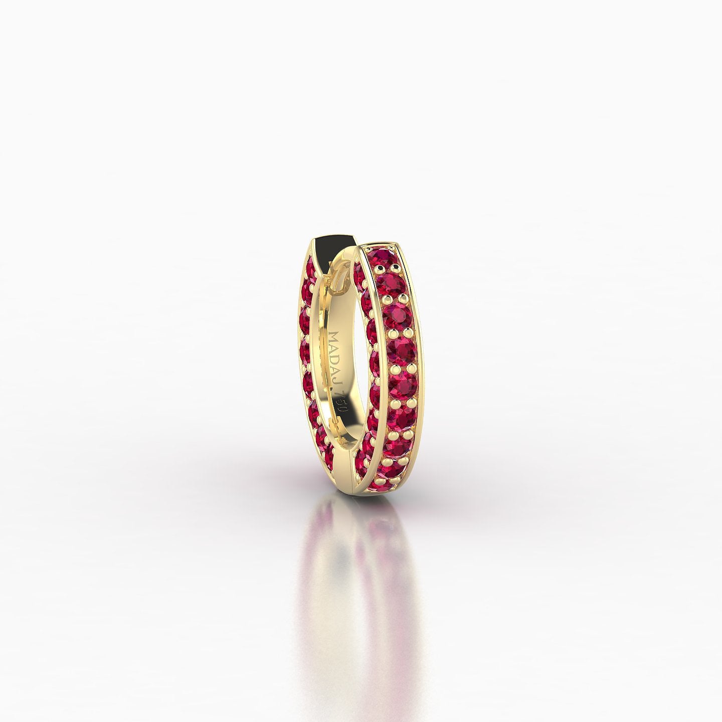 Damia | 18k Yellow Gold 6.5 mm Ruby Hoop Piercing