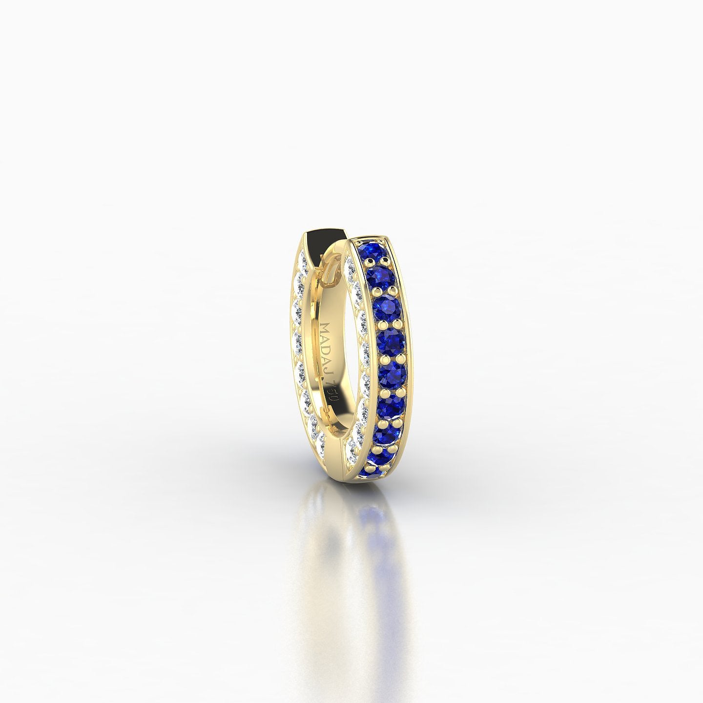 Damia | 18k Yellow Gold 6.5 mm Sapphire & Diamond Hoop Piercing