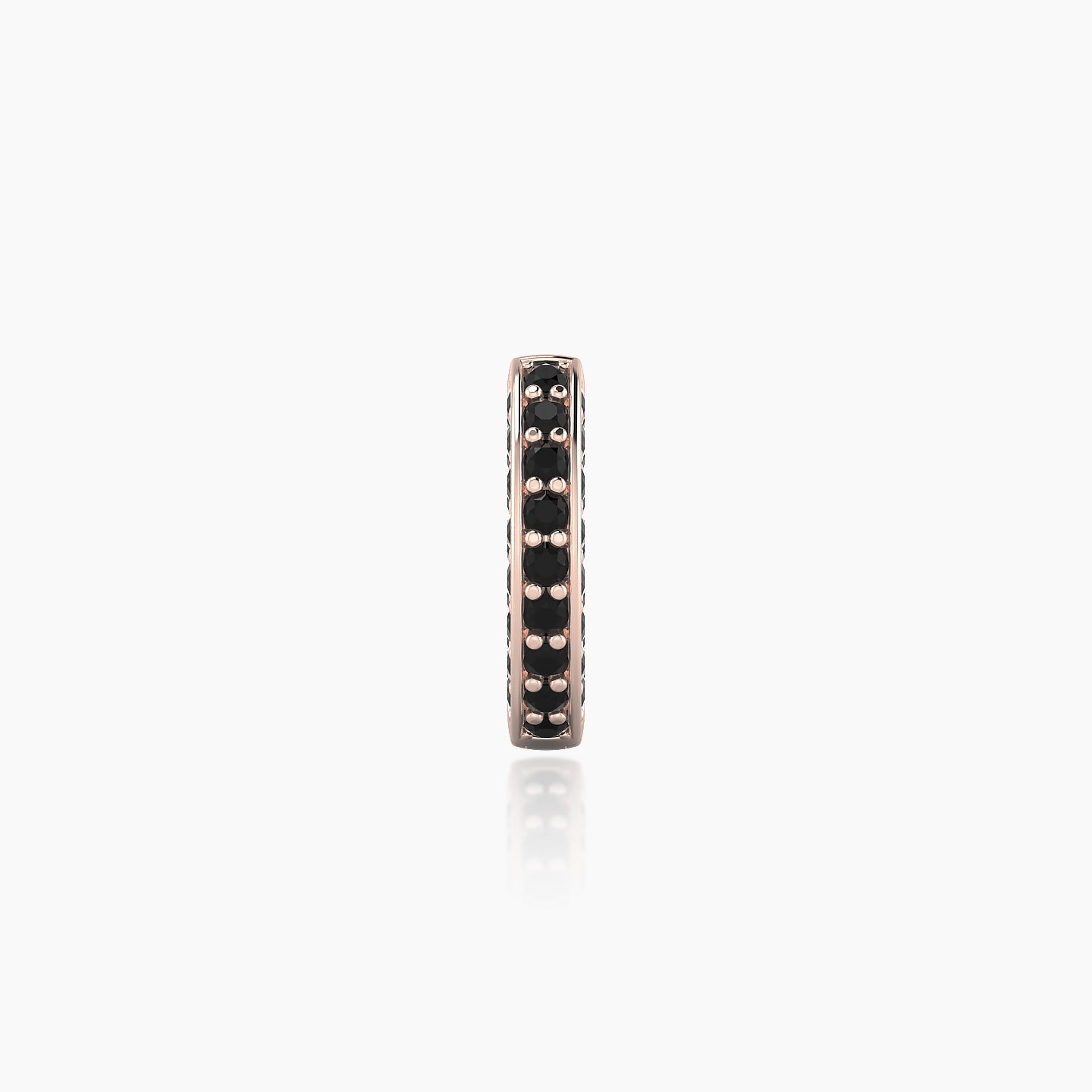 Damia | 18k Rose Gold 6.5 mm Black Diamond Hoop Piercing