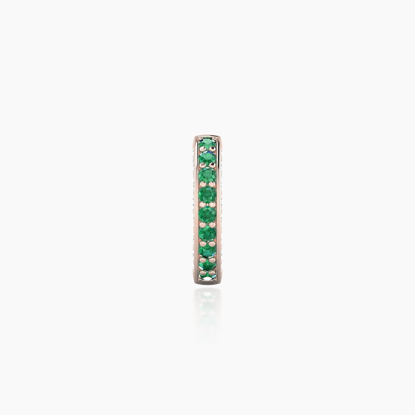 Damia | 18k Rose Gold 6.5 mm Emerald & Diamond Hoop Piercing