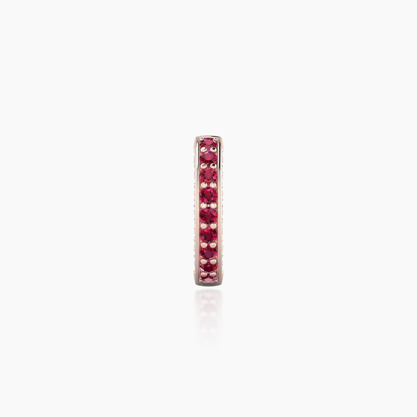 Damia | 18k Rose Gold 6.5 mm Ruby & Diamond Hoop Piercing