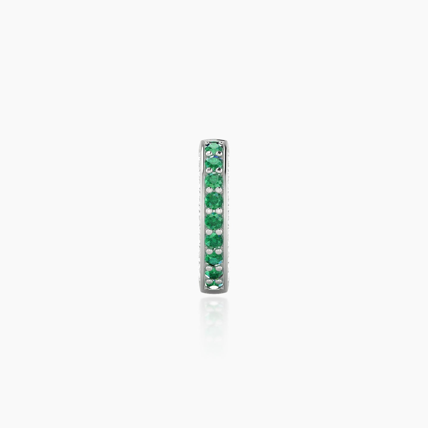 Damia | 18k White Gold 6.5 mm Emerald & Diamond Hoop Piercing