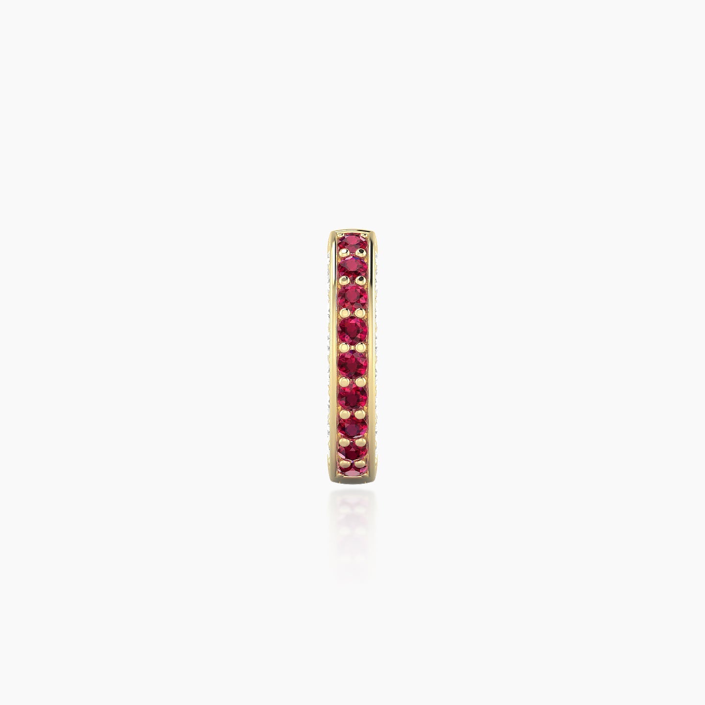 Damia | 18k Yellow Gold 6.5 mm Ruby & Diamond Hoop Piercing