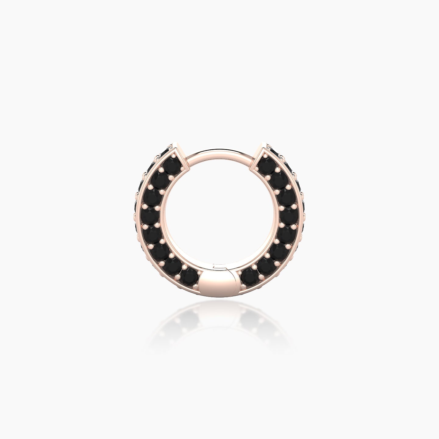 Damia | 18k Rose Gold 6.5 mm Black Diamond Hoop Piercing