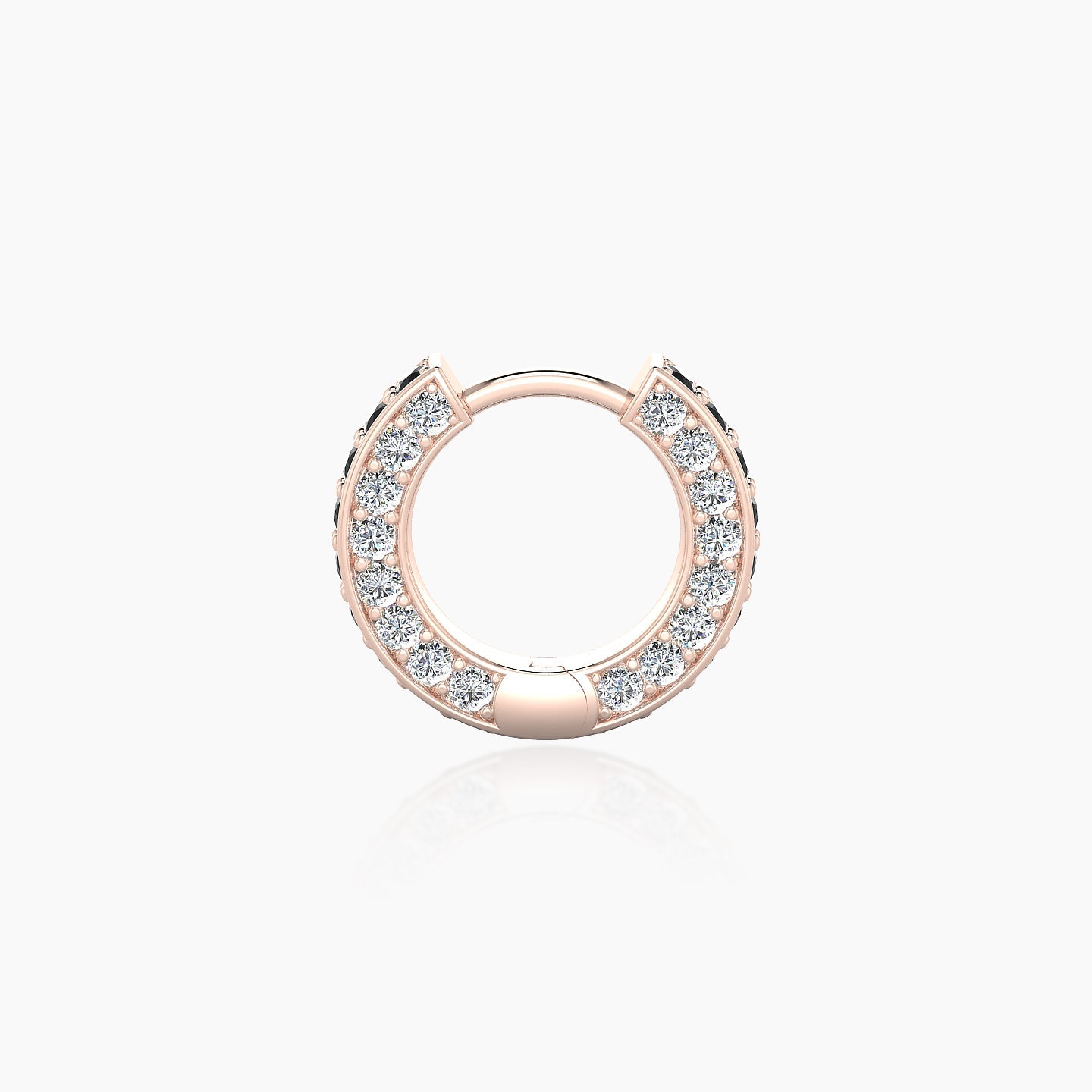 Damia | 18k Rose Gold 6.5 mm Black Diamond & Diamond Hoop Piercing