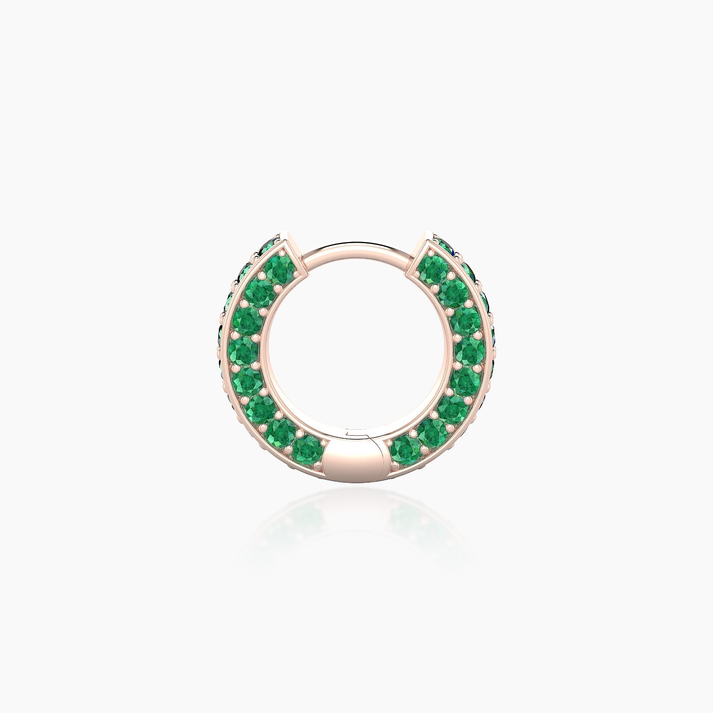 Damia | 18k Rose Gold 6.5 mm Emerald Hoop Piercing