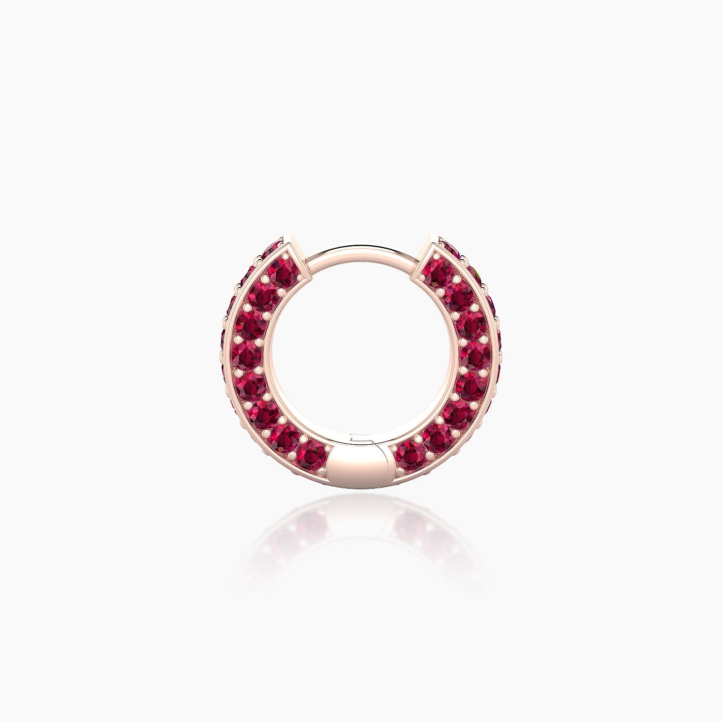 Damia | 18k Rose Gold 6.5 mm Ruby Hoop Piercing