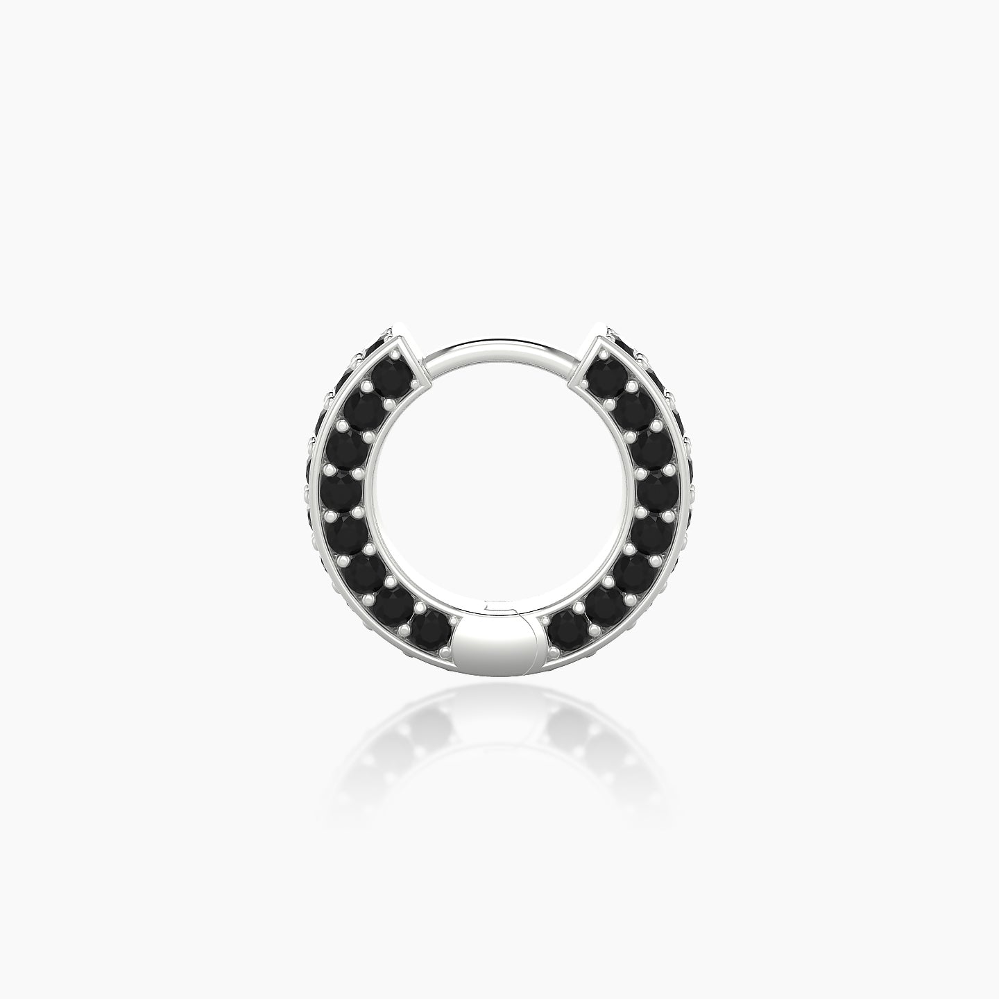 Damia | 18k White Gold 6.5 mm Black Diamond Hoop Piercing