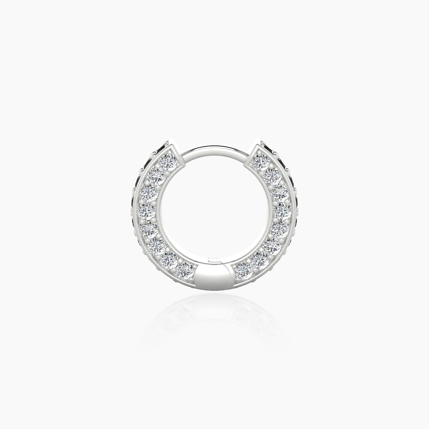 Damia | 18k White Gold 6.5 mm Black Diamond & Diamond Hoop Piercing