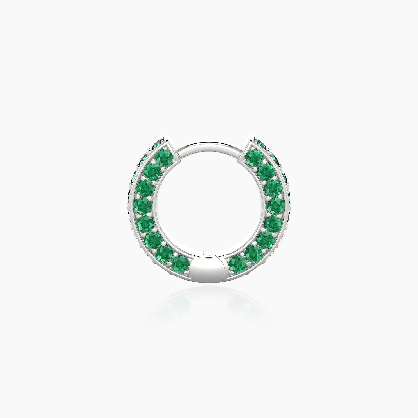 Damia | 18k White Gold 6.5 mm Emerald Hoop Piercing