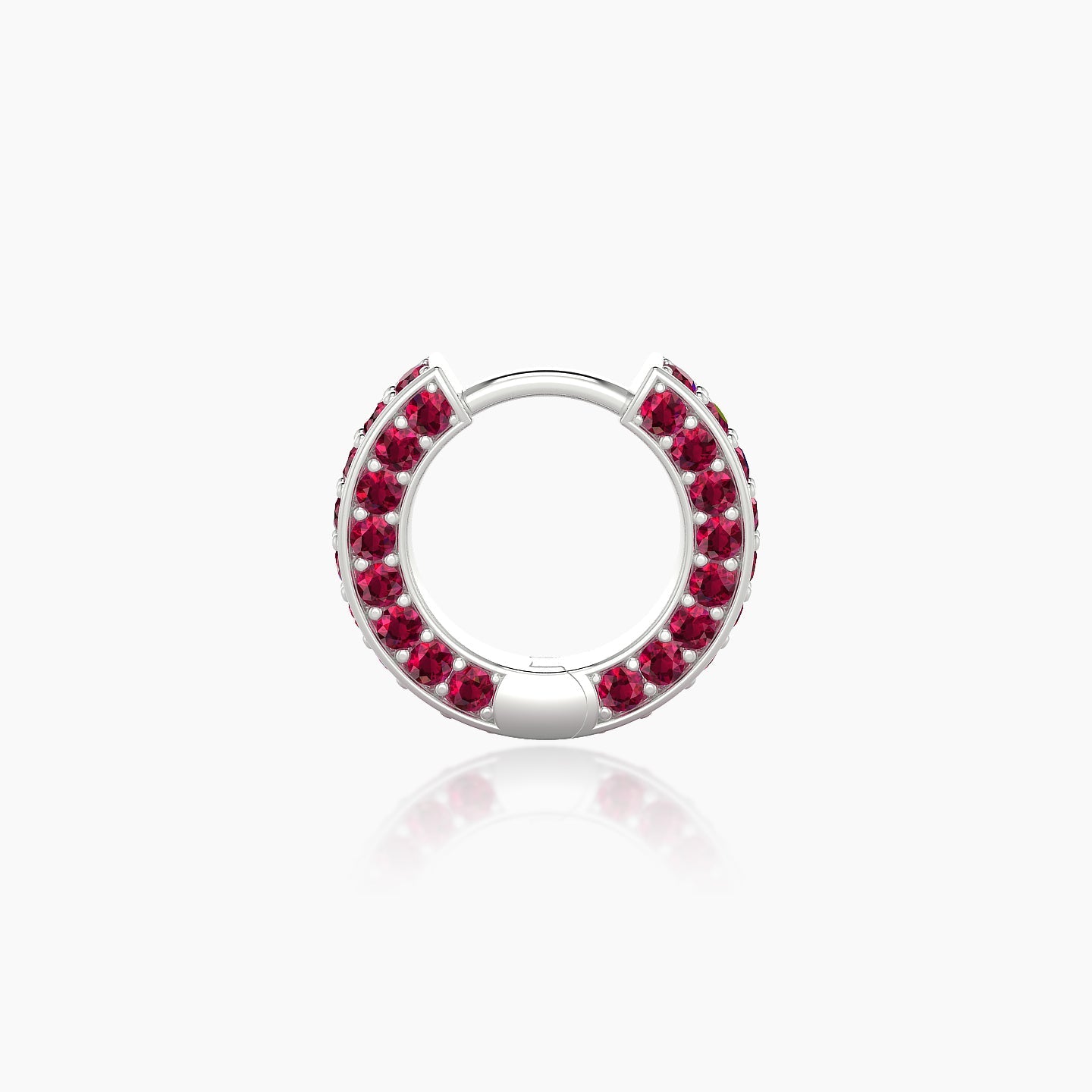 Damia | 18k White Gold 6.5 mm Ruby Hoop Piercing