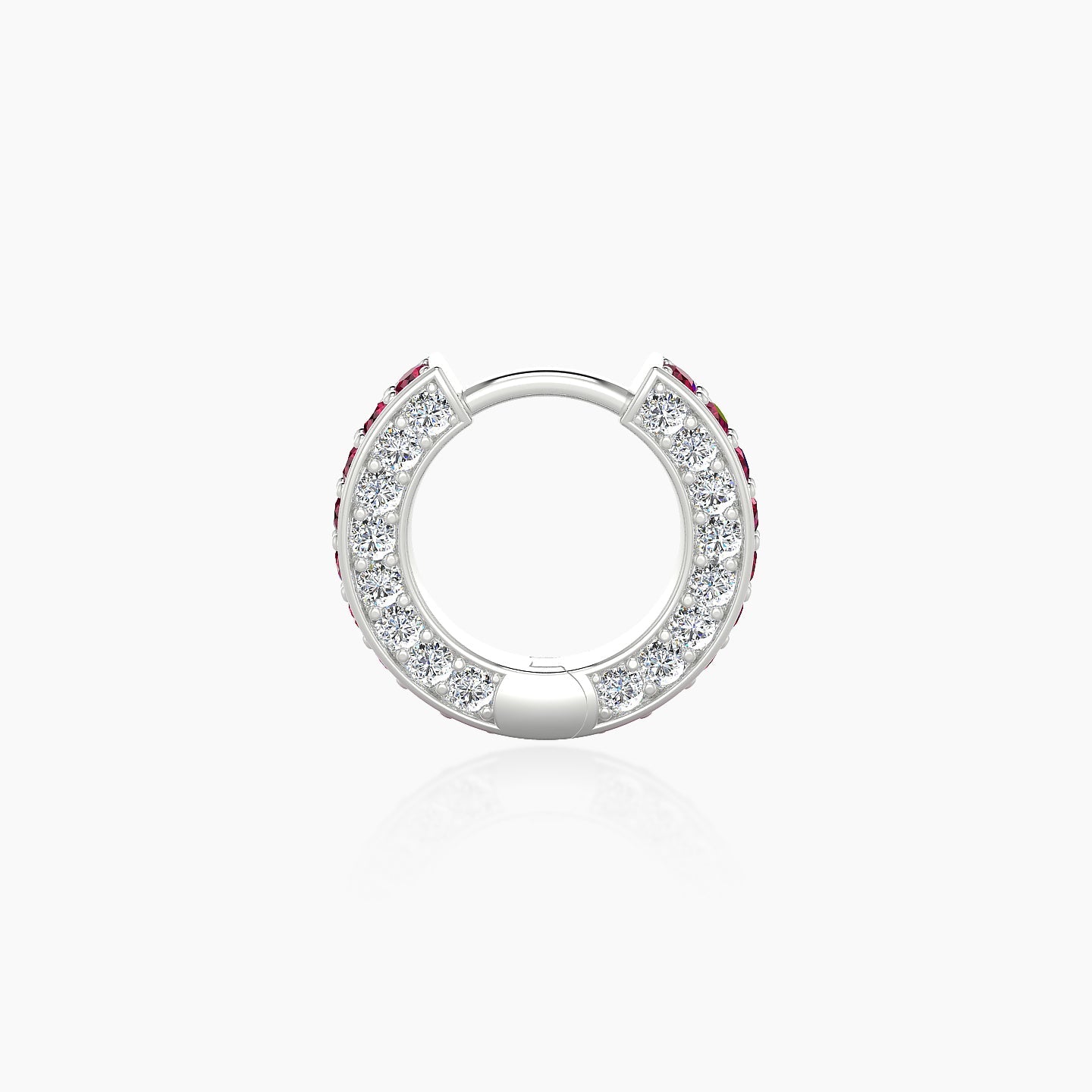 Damia | 18k White Gold 6.5 mm Ruby & Diamond Hoop Piercing