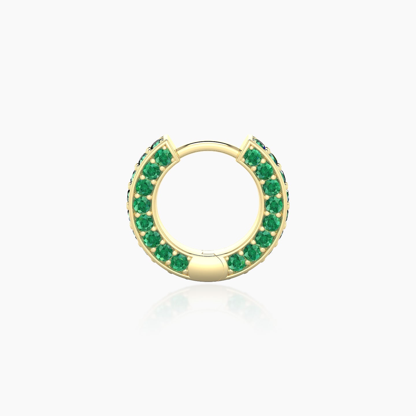 Damia | 18k Yellow Gold 6.5 mm Emerald Hoop Piercing