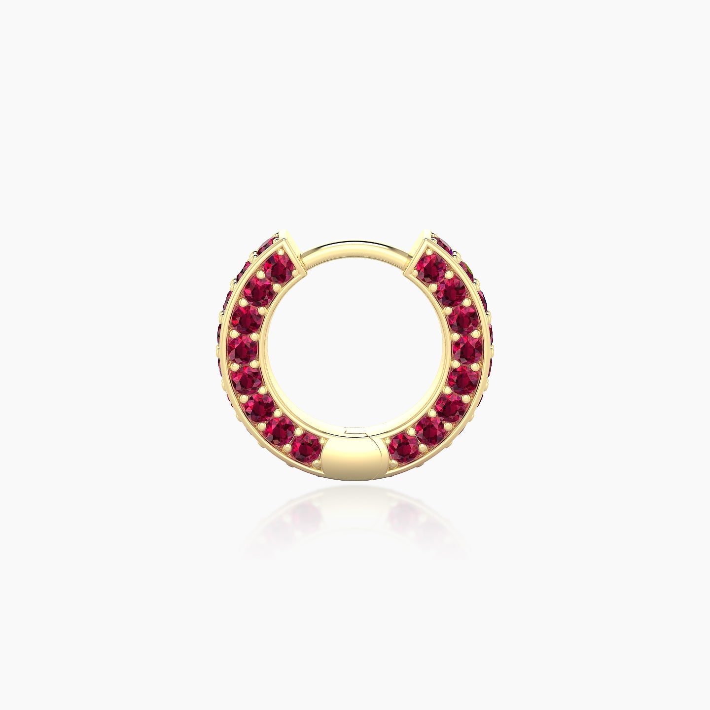 Damia | 18k Yellow Gold 6.5 mm Ruby Hoop Piercing