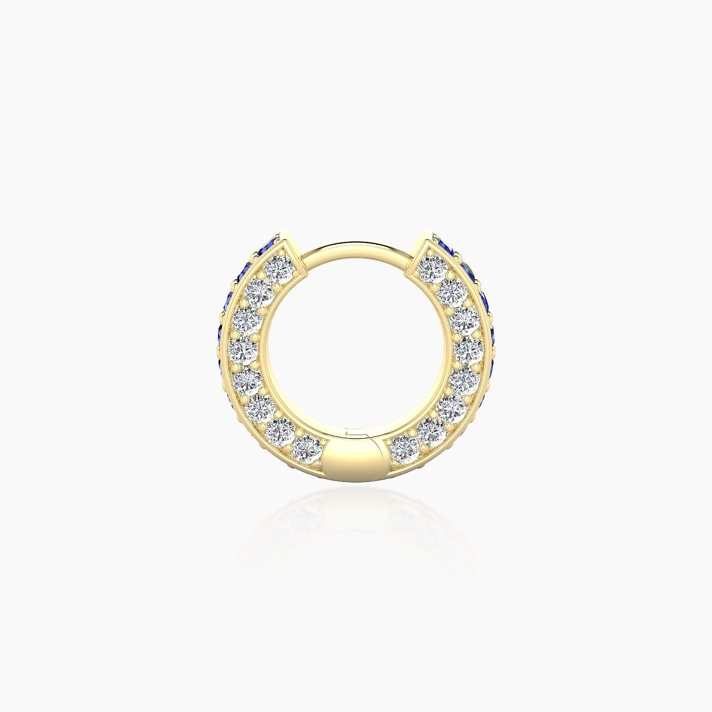 Damia | 18k Yellow Gold 6.5 mm Sapphire & Diamond Hoop Piercing