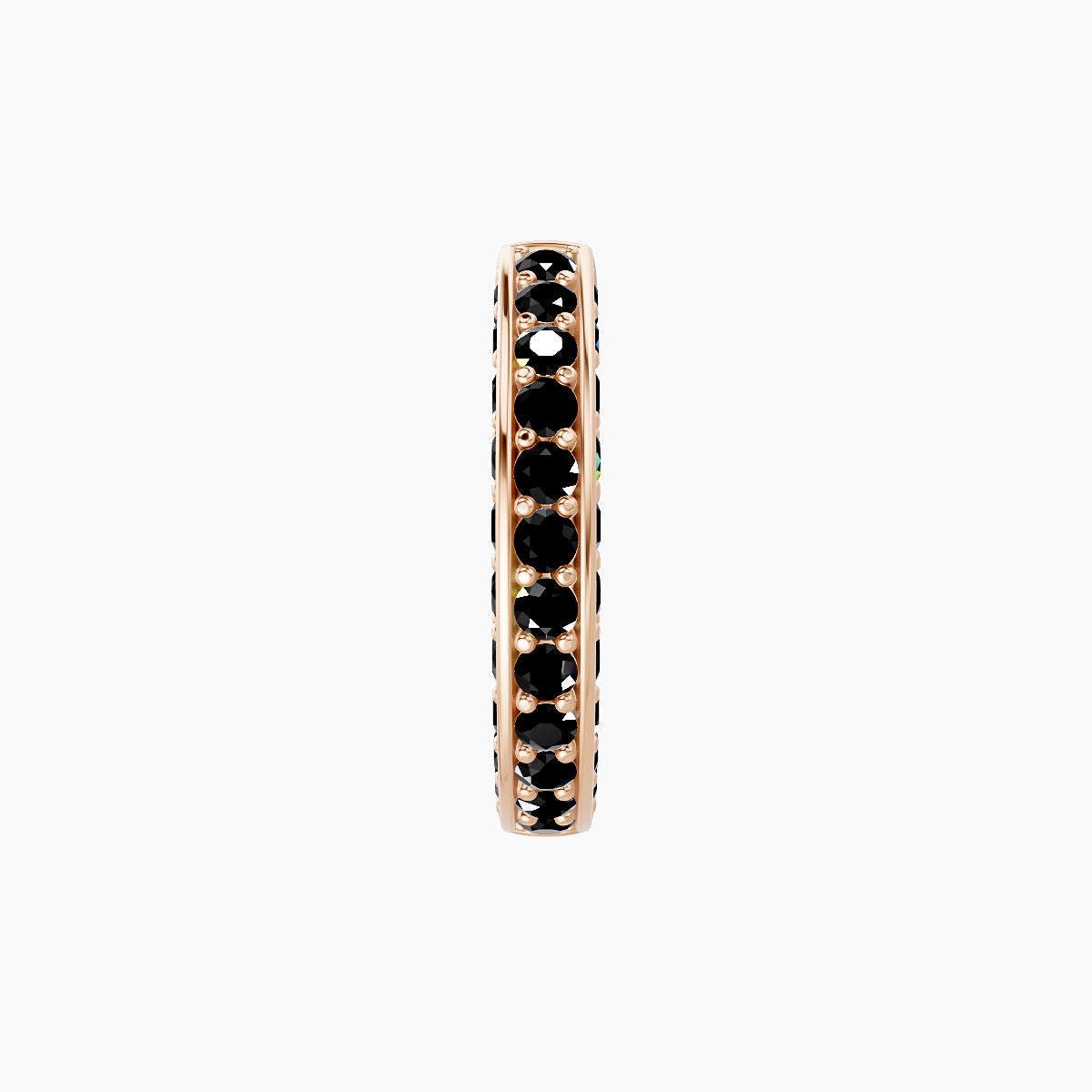 Damia | 18k Rose Gold 8 mm Black Diamond Hoop Piercing