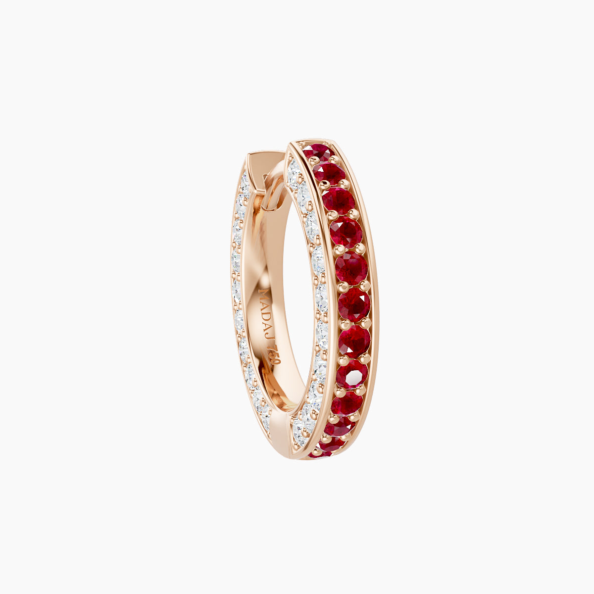 Damia | 18k Rose Gold 8 mm Ruby & Diamond Hoop Piercing