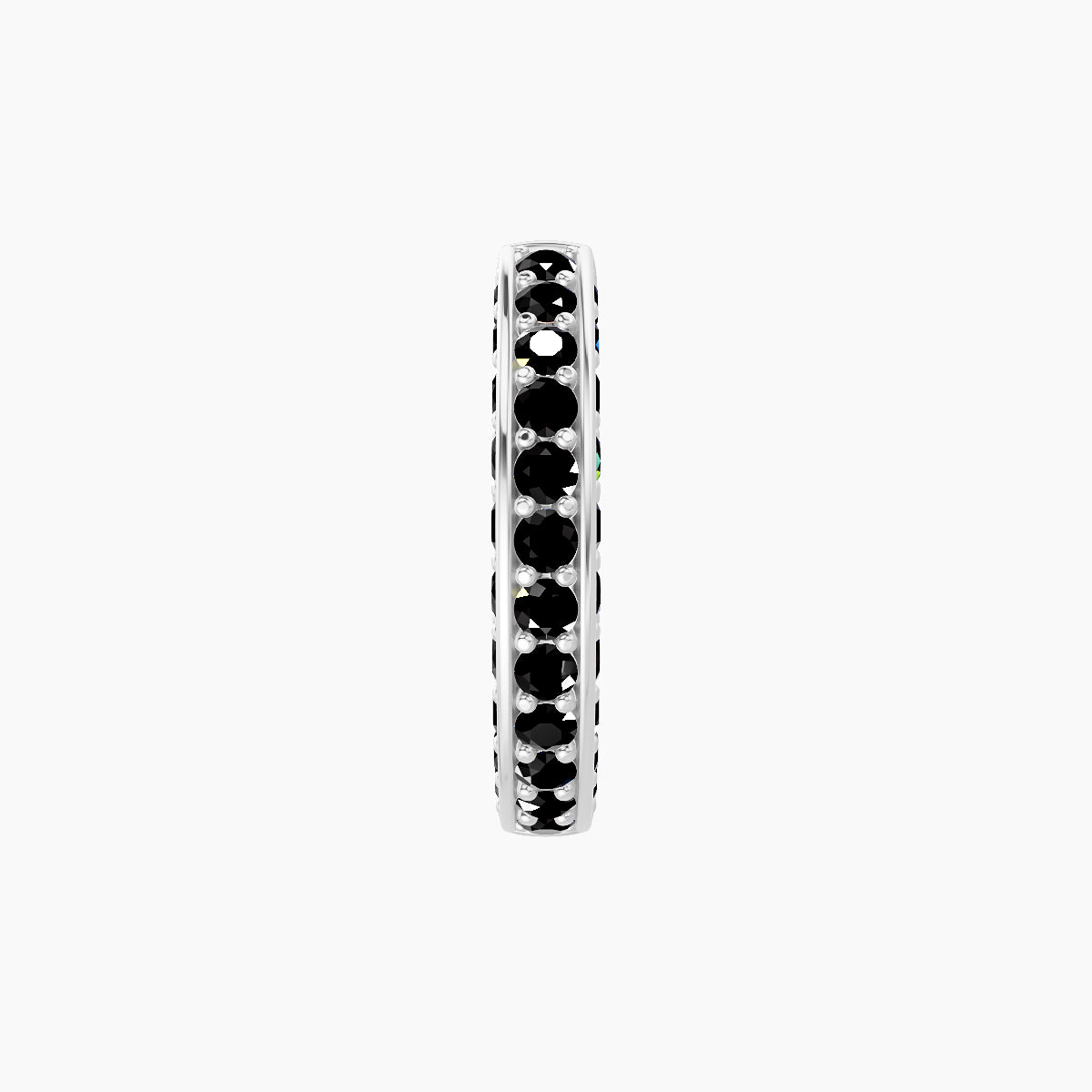 Damia | 18k White Gold 8 mm Black Diamond Hoop Piercing