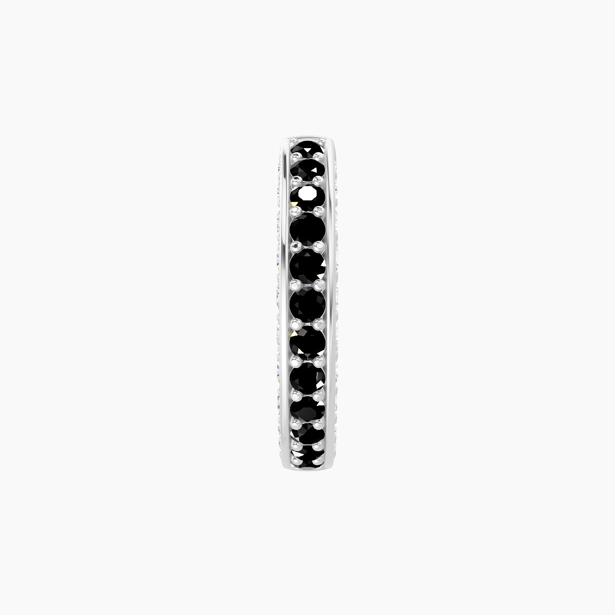 Damia | 18k White Gold 8 mm Black Diamond & Diamond Hoop Piercing