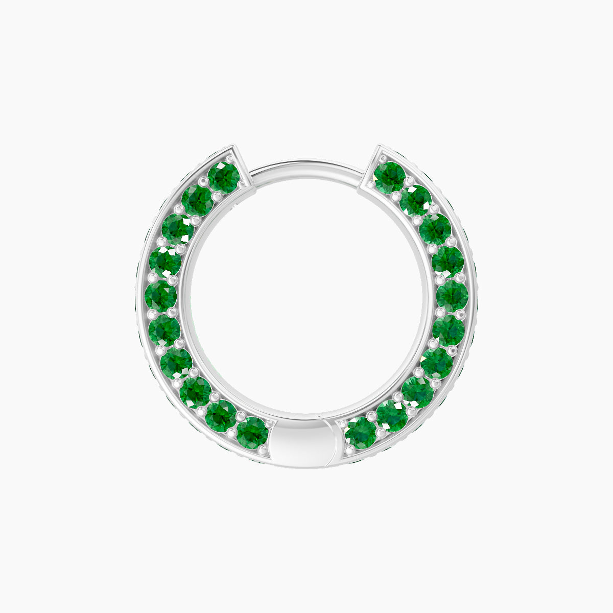 Damia | 18k White Gold 8 mm Emerald Hoop Piercing