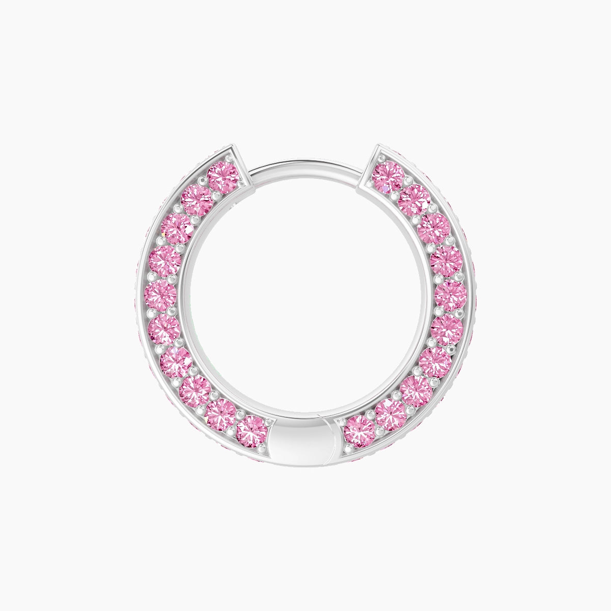 Damia | 18k White Gold 8 mm Pink Sapphire Hoop Piercing