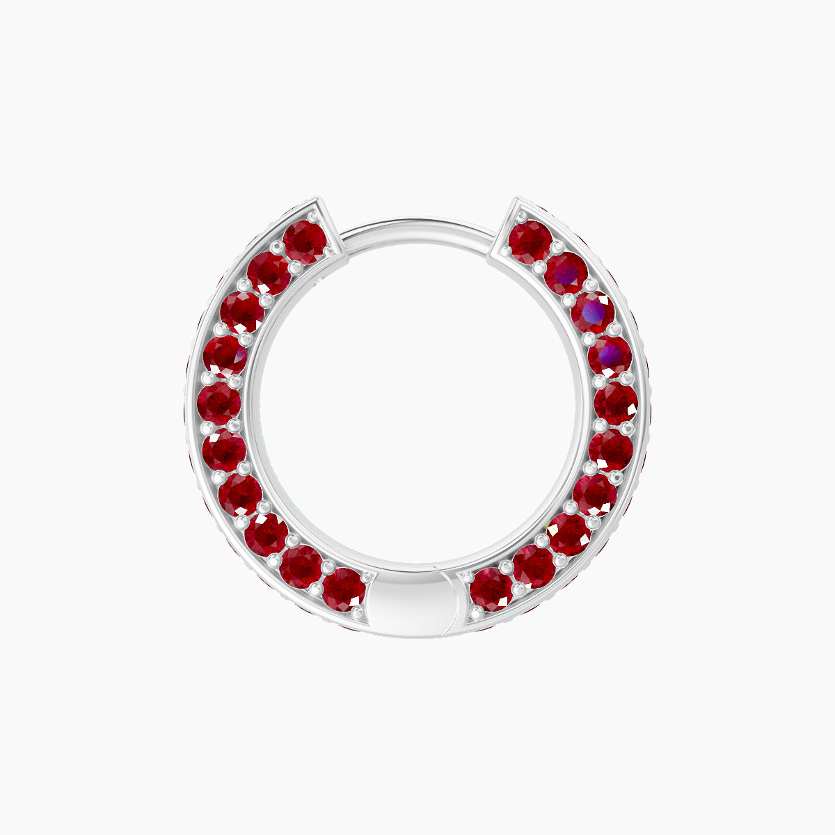 Damia | 18k White Gold 8 mm Ruby Hoop Piercing