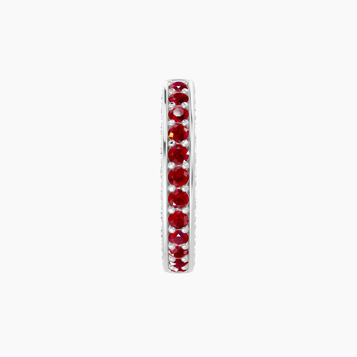 Damia | 18k White Gold 8 mm Ruby & Diamond Hoop Piercing
