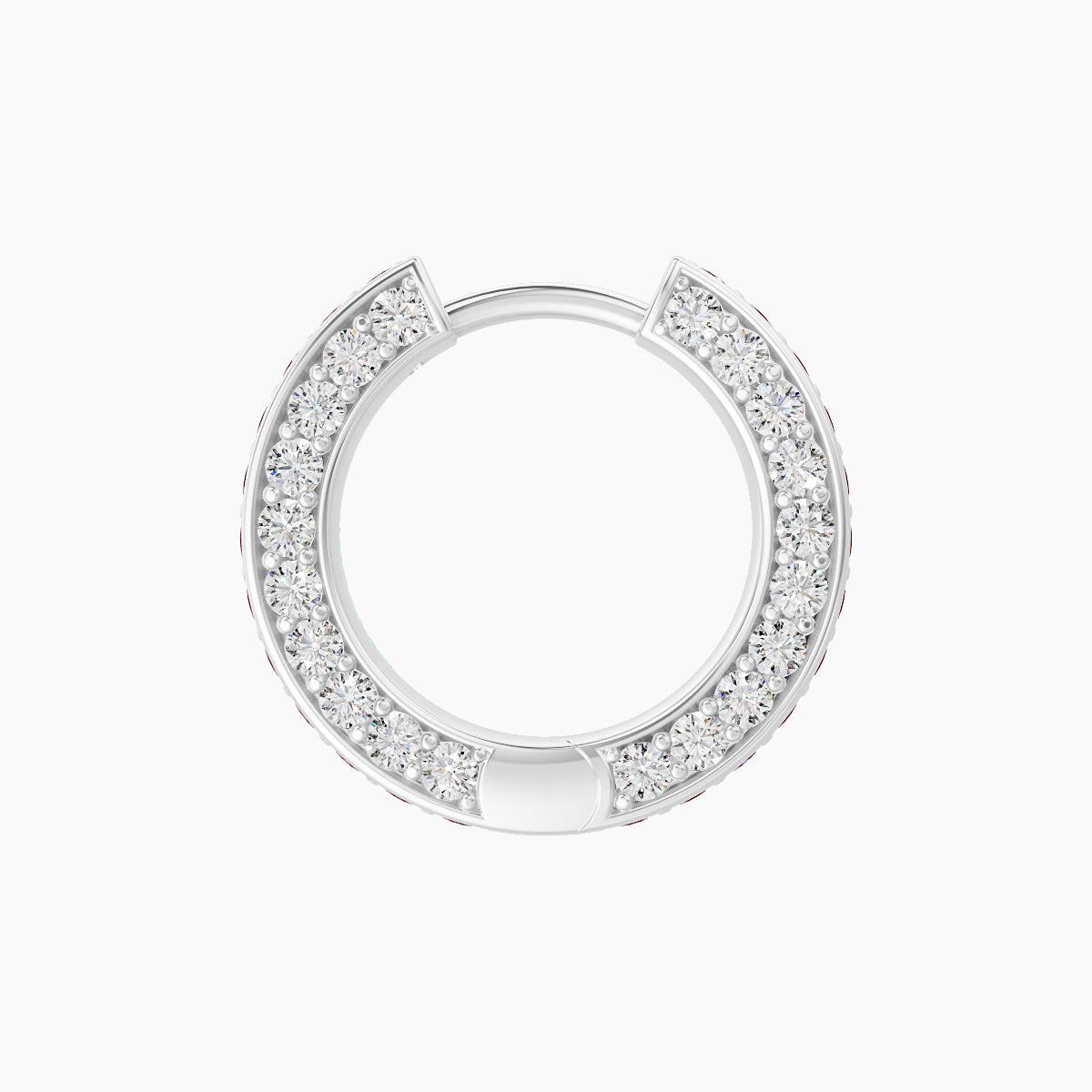 Damia | 18k White Gold 8 mm Ruby & Diamond Hoop Piercing