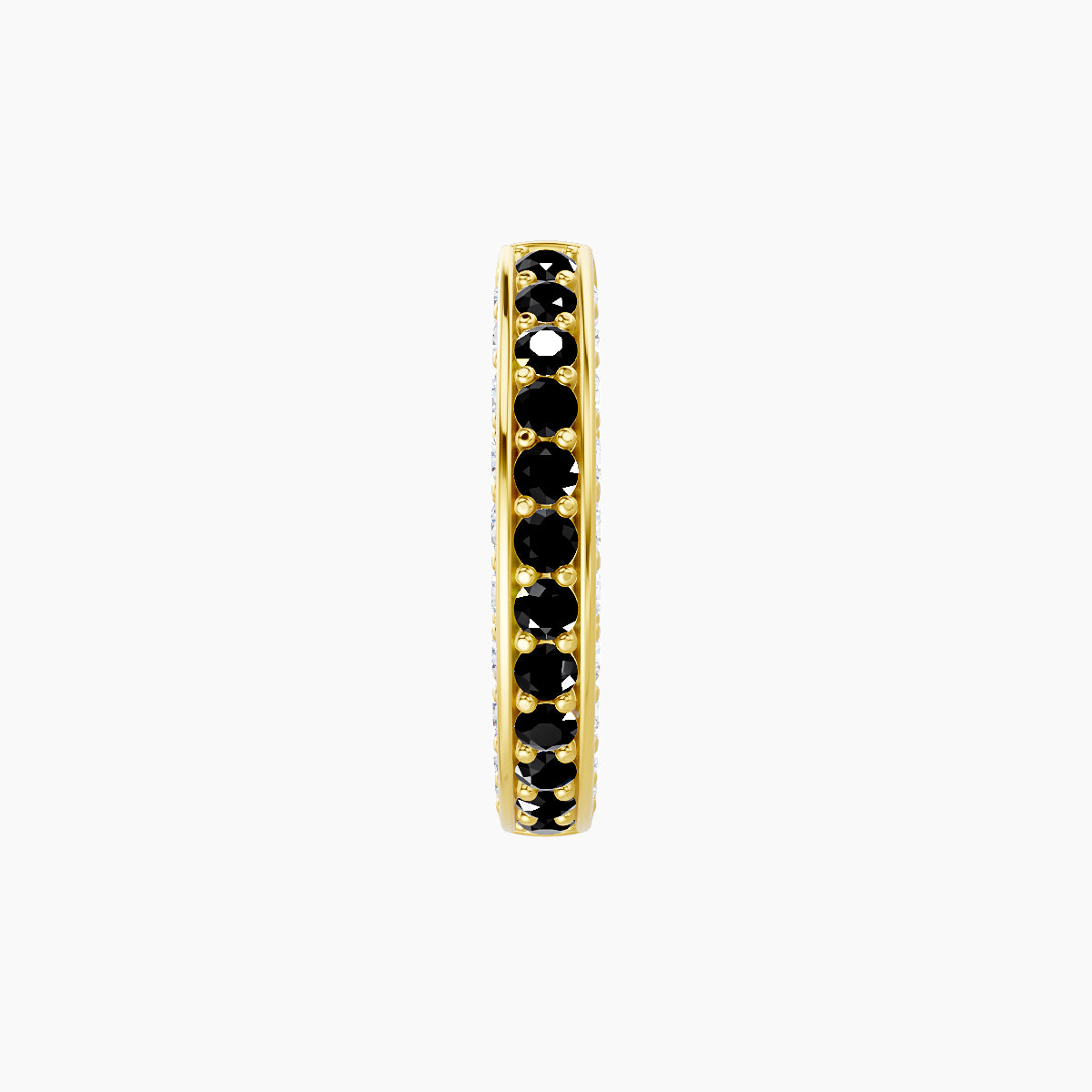 Damia | 18k Yellow Gold 8 mm Black Diamond & Diamond Hoop Piercing