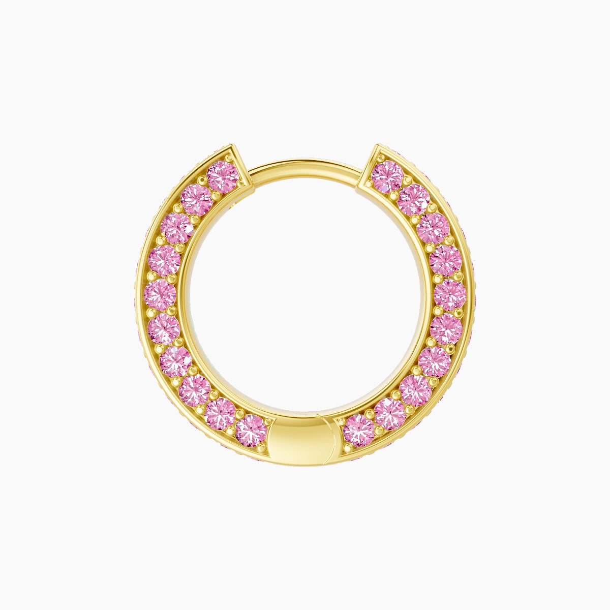 Damia | 18k Yellow Gold 8 mm Pink Sapphire Hoop Piercing