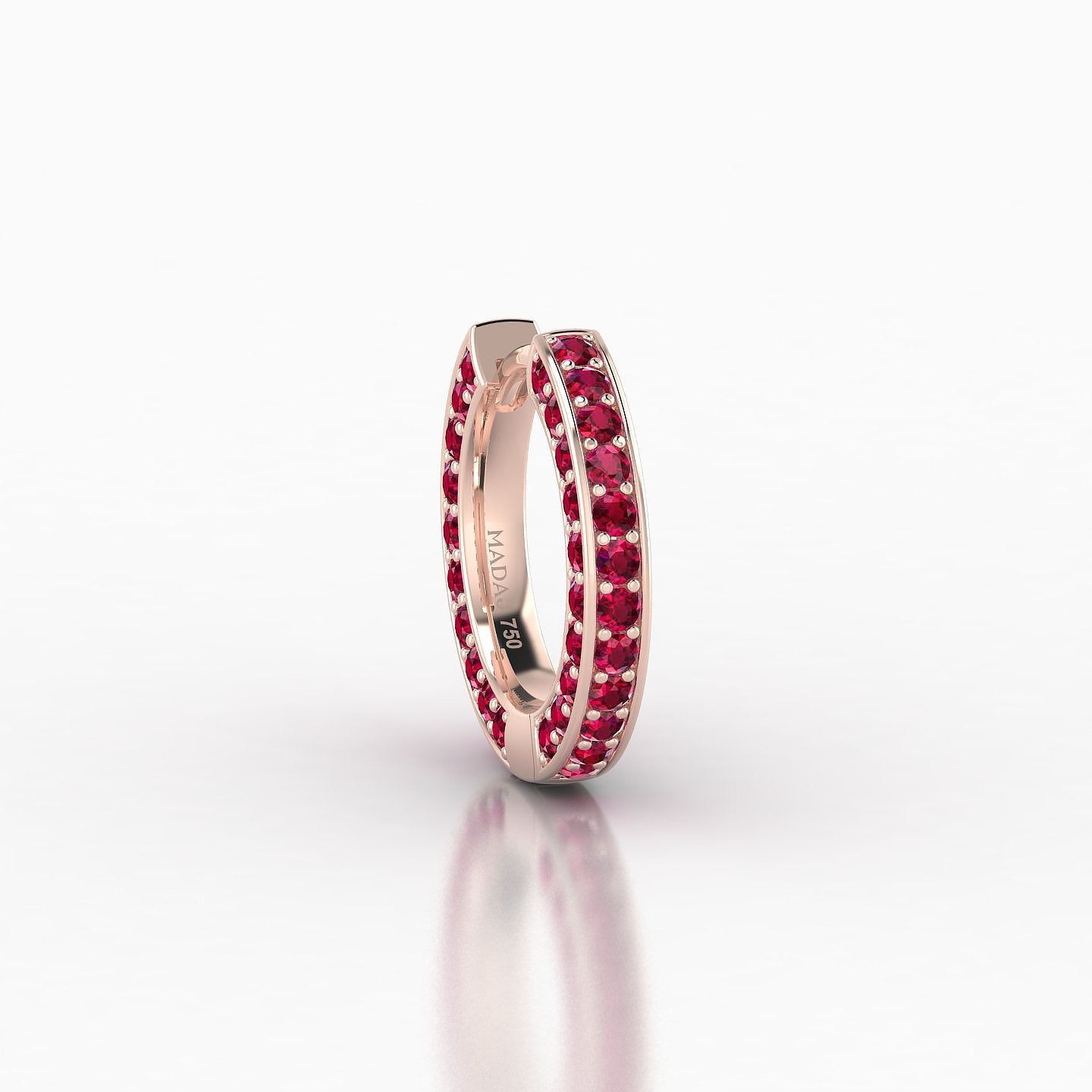 Damia | 18k Rose Gold 8 mm Ruby Hoop Piercing