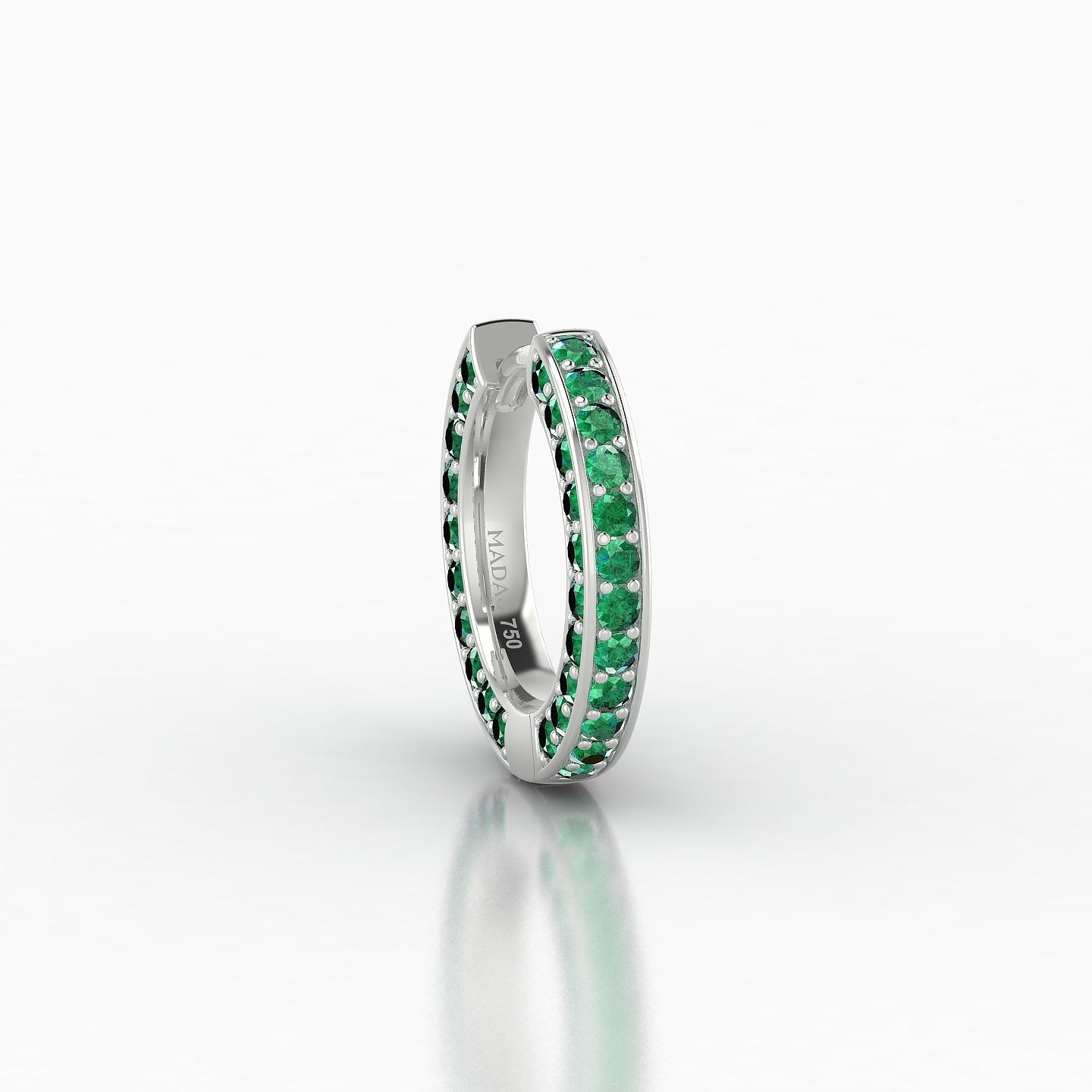 Damia | 18k White Gold 8 mm Emerald Hoop Piercing