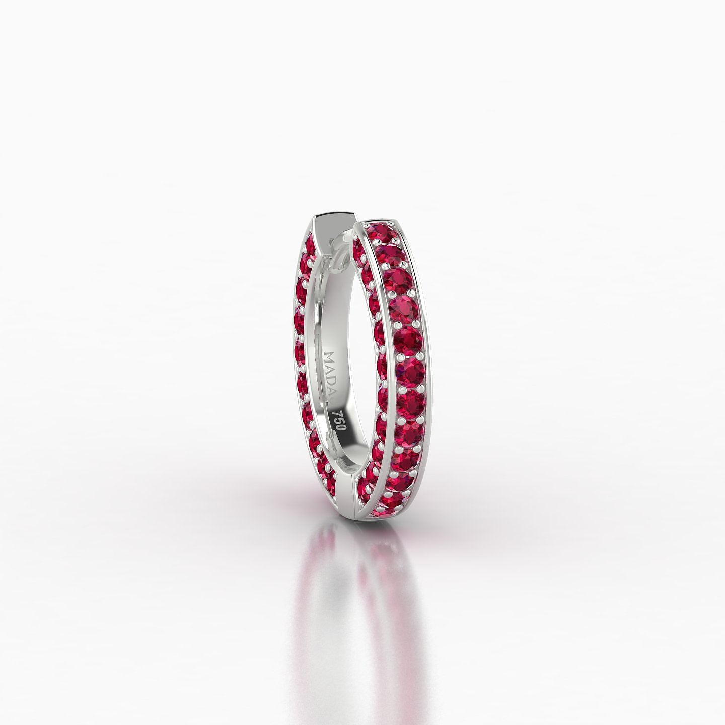 Damia | 18k White Gold 8 mm Ruby Hoop Piercing