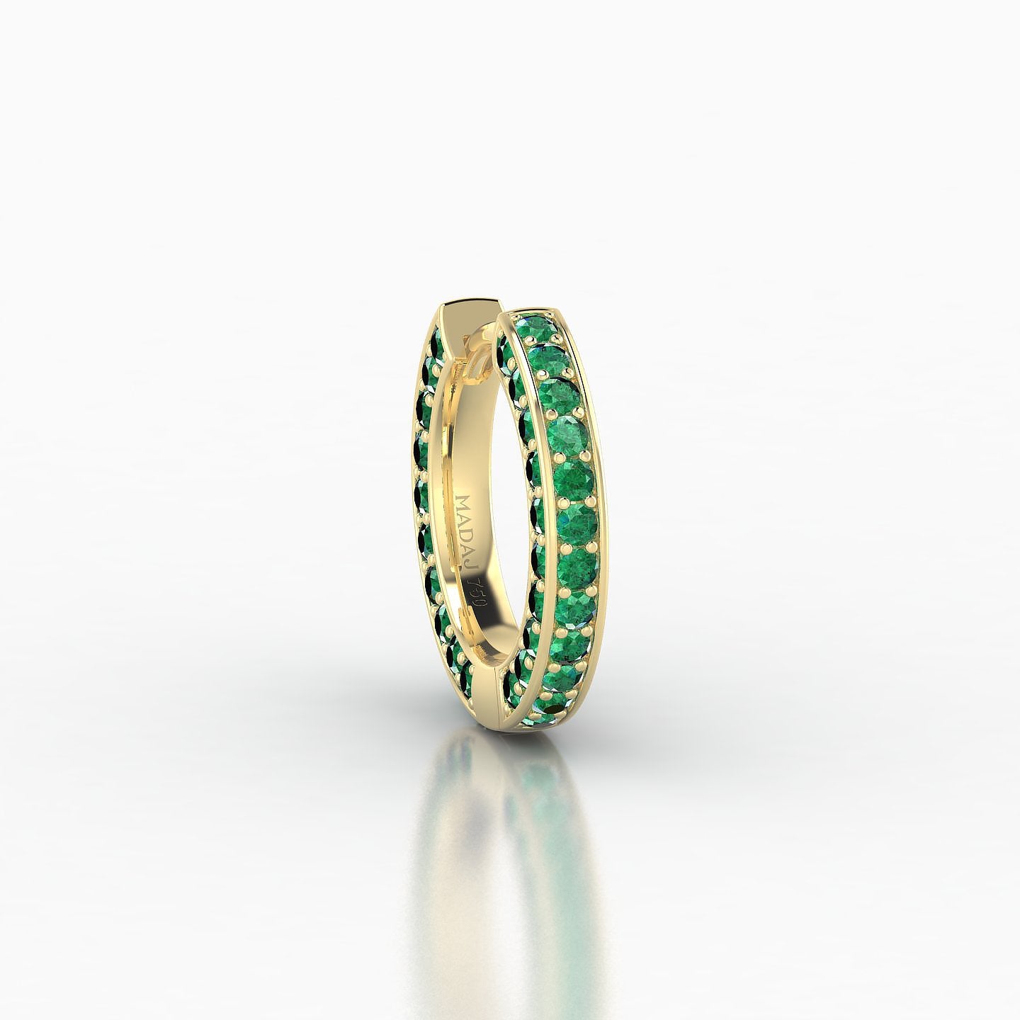 Damia | 18k Yellow Gold 8 mm Emerald Hoop Piercing